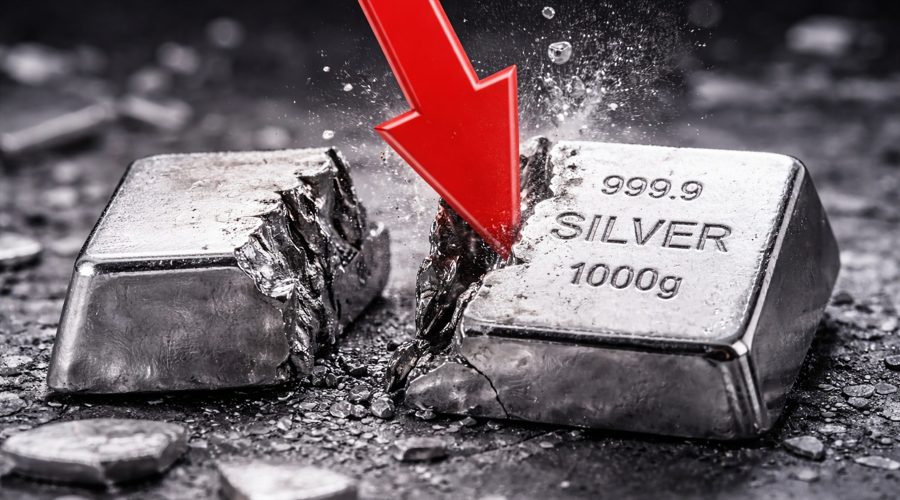 Why Is Silver Going Down? Price Breaks 200 Ema Silver20Bar20Cracked20In20Two20By20Downard20Arrow20Symbolizing20A20Downward20Trend Id Cea