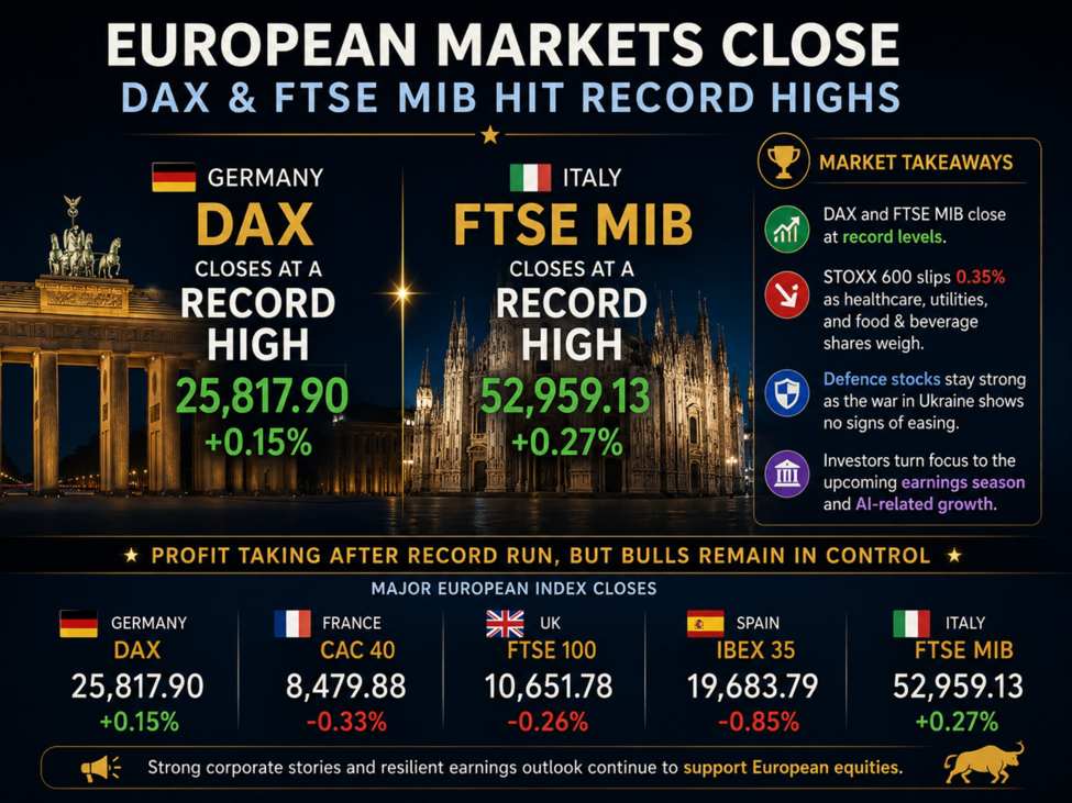 German Dax/Italy Ftse Mib Close At A New Records, But Other Indices Close Lower. Europe Id Cb96F7Fd 1E93 42E7 9958 95Ee2D832547 Size975