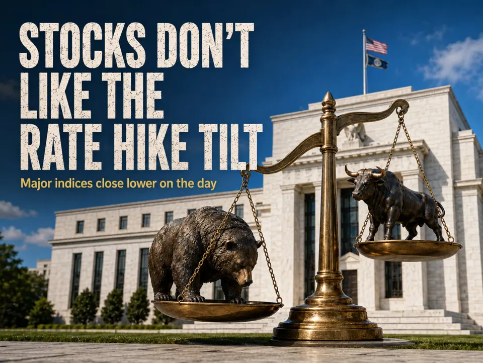 Us Stocks Don'T Like The Rate Hike Tilt. Close Lower On The Day. Stocks20Lower20On20Rate20Hike20Tilt Featured 1787948714