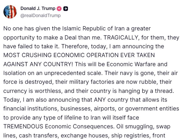 Trump Vows Crushing New Economic Operation Against Iran, Warns Allies Trump20Iran20Economic20Threats202020August202026 Featured 1787180651